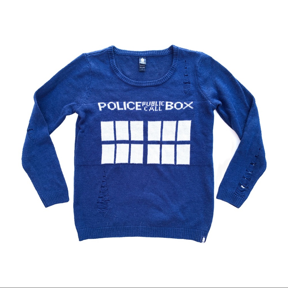 EUC-Hot topic Doctor Who Distressed pullover sweater